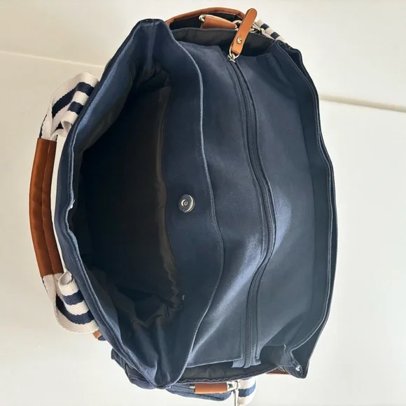 Baby K’tan Navy Canvas Diaper Bag Tote Insulated Bottle Pocket Paci Pouch - Picture 5 of 11